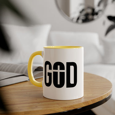 Faith Culture - GOD of the Cross - Christian Accent Coffee Mug, 11oz Yellow 11oz
