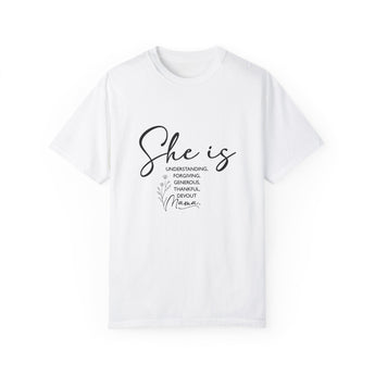 Faith Culture’s Understanding, Forgiving, Generous, Thankful, Devout Mama Unisex Garment-Dyed T-shirt