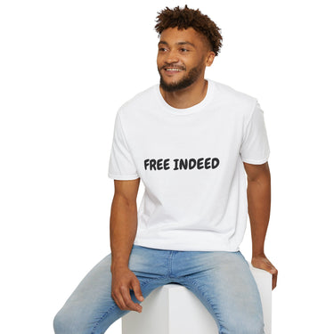 Faith Culture – Free Indeed Unisex T-Shirt – White | Christian Identity Tee Declaring Spiritual Freedom