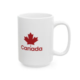 Faith Culture – Canada Maple Leaf Mug – 11oz & 15oz | Bold Red Patriotic Coffee Cup