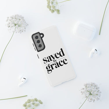 Faith Culture – Saved by Grace Christian Tough Phone Case Samsung Galaxy S21 Glossy
