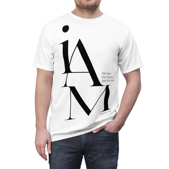 I am the way and the truth and the life. John 14:6 Christian Unisex Cut & Sew Tee