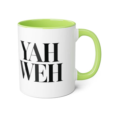 Faith Culture - Yahweh - Christian Accent Coffee Mug, 11oz Light Green 11oz