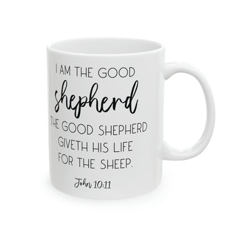 The Good Shepherd John 10:11 Ceramic Bible Mug - Large Coffee Mug, 11oz