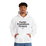 Faith Freedom Grace Christian Hoodie | John 8:36 Bible Verse Apparel
