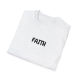 Faith Culture – Faith Unisex T-Shirt – White | Minimalist Christian T-Shirt Rooted in Hebrews 11:1 White
