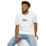 Faith Culture – Faith Unisex T-Shirt – White | Minimalist Christian T-Shirt Rooted in Hebrews 11:1