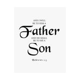 Faith Culture - Hebrews 1:5 Christian Poster Father and Son Scripture Wall Art 11″ x 14″ Matte