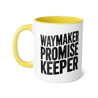 Faith Culture - Waymaker Promise Keeper - Christian Accent Coffee Mug, 11oz Yellow 11oz