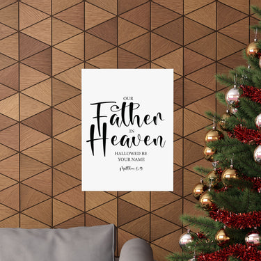 Faith Culture - Our Father in Heaven Christian Poster Matthew 6:9 Scripture Wall Art