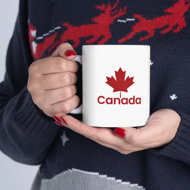 Faith Culture – Canada Maple Leaf Mug – 11oz & 15oz | Bold Red Patriotic Coffee Cup