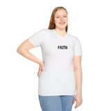 Faith Culture – Faith Unisex T-Shirt – White | Minimalist Christian T-Shirt Rooted in Hebrews 11:1