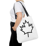 Faith Culture β Minimalist Maple Leaf Outline Tote Bag | Modern Canadian Everyday Carryall 18" Γ 18'' Black