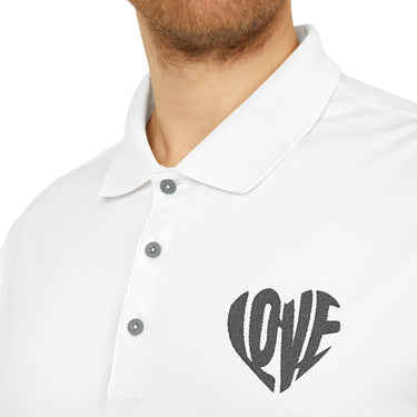 Faith Culture - LOVE - Christian Unisex Performance Polo by adidasĀ® White