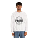 Faith Culture β Set Free Christian Crewneck Sweatshirt β White | John 8:36