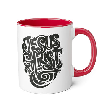 Faith Culture - Jesus Christ Is My Strength - Christian Accent Coffee Mug, 11oz Red 11oz