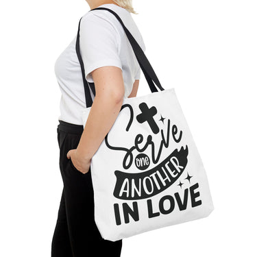 Faith Culture - Serve One Another in Love Christian Tote Bag - Galatians 5:13 Bible Verse