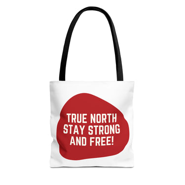 Faith Culture β True North Stay Strong and Free Tote Bag | Bold Anthem-Inspired Canadian Carryall 13" Γ 13'' Black