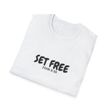 Faith Culture – Set Free Unisex T-Shirt – White | Christian Freedom Tee Based on John 8:36