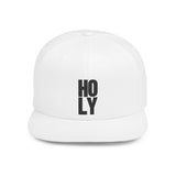 Faith Culture - HOLY - Christian Snapback Hat, Flat Bill Cap for Men and Women One size White