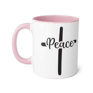 Faith Culture - Peace in Christ - Christian Accent Coffee Mug, 11oz Pink 11oz