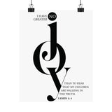 Faith Culture - No Greater Joy Christian Poster 3 John 1:4 Scripture Wall Art 8" x 10" Matte