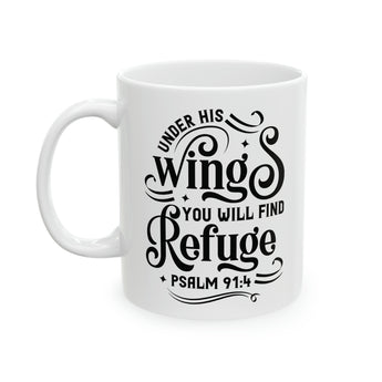 Under His Wings Christian Ceramic Coffee Mug 11oz