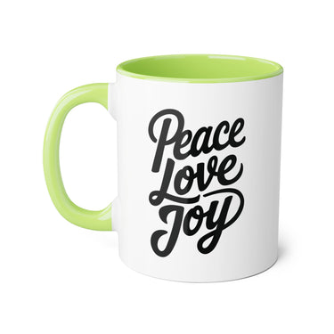 Faith Culture - Peace Love Joy - Christian Coffee Mug, 11oz