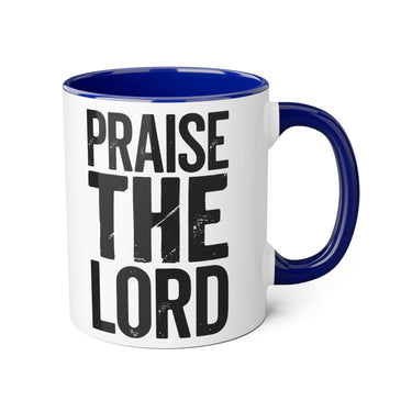 Faith Culture - Praise the Lord - Christian Accent Coffee Mug, 11oz Blue 11oz