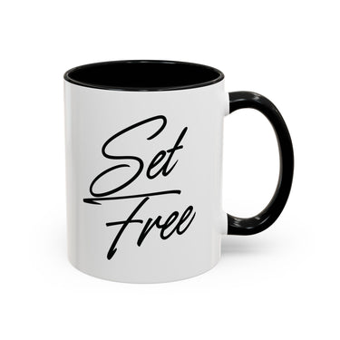 Faith Culture - Set Free Christian Accent Mug, 11oz & 15oz | Bold Freedom Mug 11oz Black