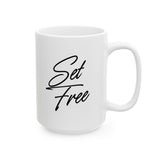 Faith Culture - Set Free Christian Mug, 11oz & 15oz | Bold Faith-Inspired Coffee Cup