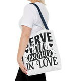 Faith Culture - Serve One Another in Love Christian Tote Bag - Galatians 5:13 Bible Verse