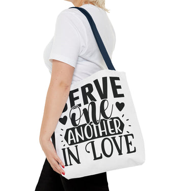 Faith Culture - Serve One Another in Love Christian Tote Bag - Galatians 5:13 Bible Verse