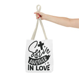 Faith Culture - Serve One Another in Love Christian Tote Bag - Galatians 5:13 Bible Verse