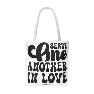 Faith Culture - Serve One Another in Love Christian Tote Bag - Inspirational Bible Verse Galatians 5:13