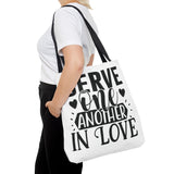 Faith Culture - Serve One Another in Love Christian Tote Bag - Galatians 5:13 Bible Verse