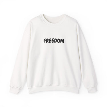 Faith Culture β Freedom Unisex Crewneck Sweatshirt β White | Bold Christian Statement Sweatshirt Inspired by Galatians 5:1