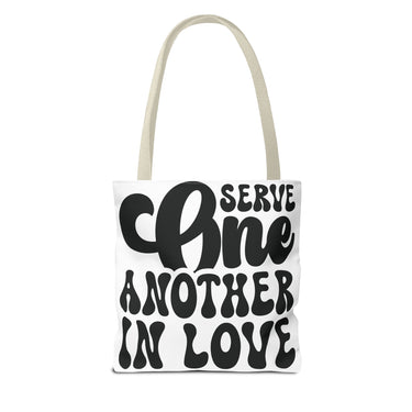 Faith Culture - Serve One Another in Love Christian Tote Bag - Inspirational Bible Verse Galatians 5:13
