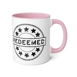 Faith Culture - Redeemed - Christian Accent Coffee Mug, 11oz Pink 11oz
