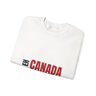 Faith Culture – Eh Canada Crewneck Sweatshirt – White | Playful Canadian Pride Pullover