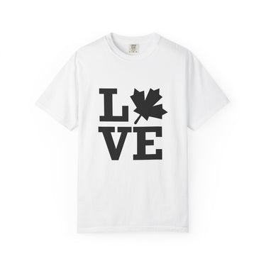 Faith Culture - LOVE Maple Leaf Unisex T-Shirt – White | Canada-Inspired Minimalist Tee