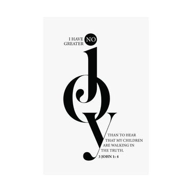 Faith Culture - No Greater Joy Christian Poster 3 John 1:4 Scripture Wall Art