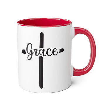 Faith Culture - Grace at the Cross - Christian Accent Coffee Mug, 11oz Red 11oz