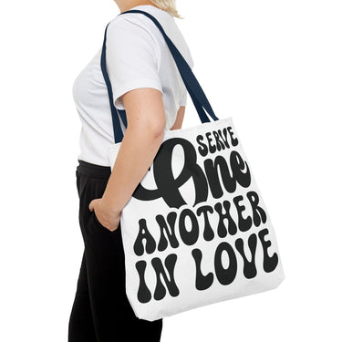Faith Culture - Serve One Another in Love Christian Tote Bag - Inspirational Bible Verse Galatians 5:13