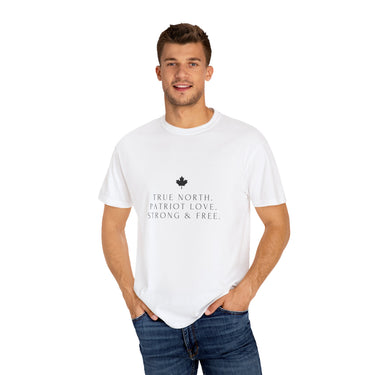 Faith Culture - True North Patriot Love Unisex T-Shirt – White | Minimalist Canadian Anthem Tee