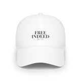 Faith Culture – Free Indeed John 8:36 Christian Baseball Cap | Scripture-Inspired Cotton Hat for Everyday Freedom White One size