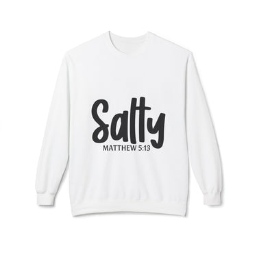 Faith Culture - Salty Matthew 5:13 Christian Sweatshirt Be the Salt of the Earth Pullover White
