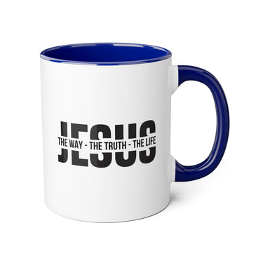 Faith Culture - Jesus The Way, The Truth, The Life - Christian Accent Coffee Mug, 11oz Blue 11oz