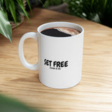 Faith Culture - Set Free Christian Coffee Mug β John 8:36 Scripture Mug, 11oz & 15oz