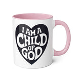 Faith Culture - I Am a Child of God - Christian Coffee Mug, 11oz Pink 11oz